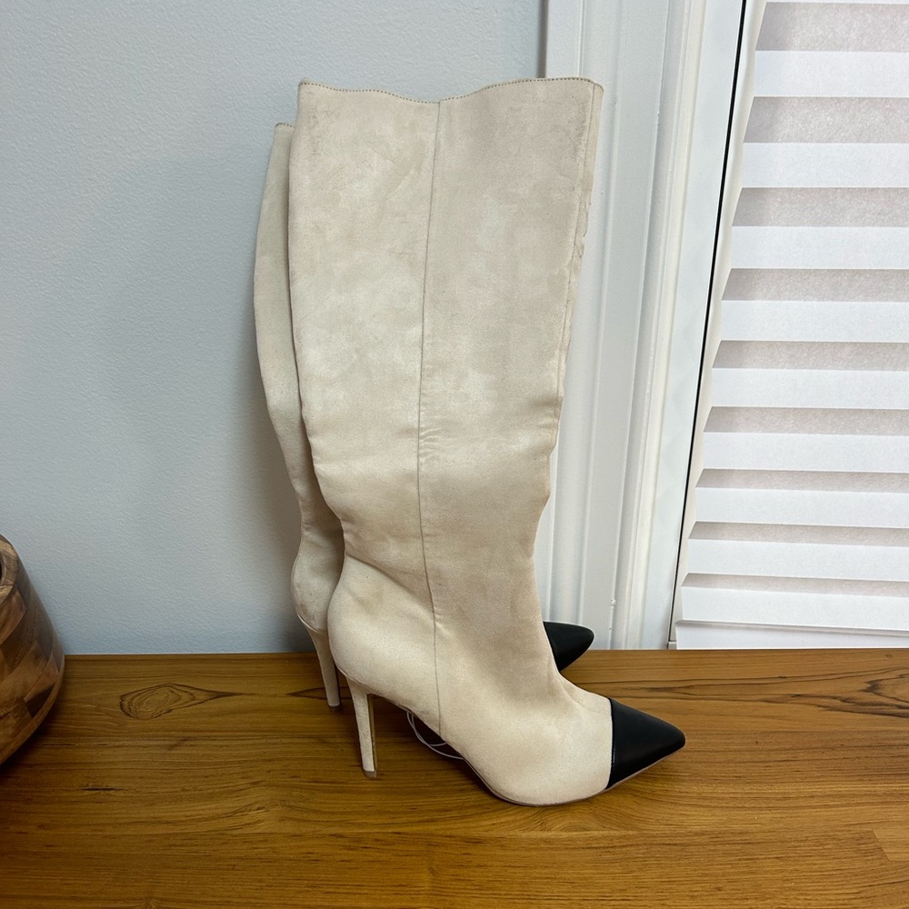 NWT Express Cream and Black Women's Boots